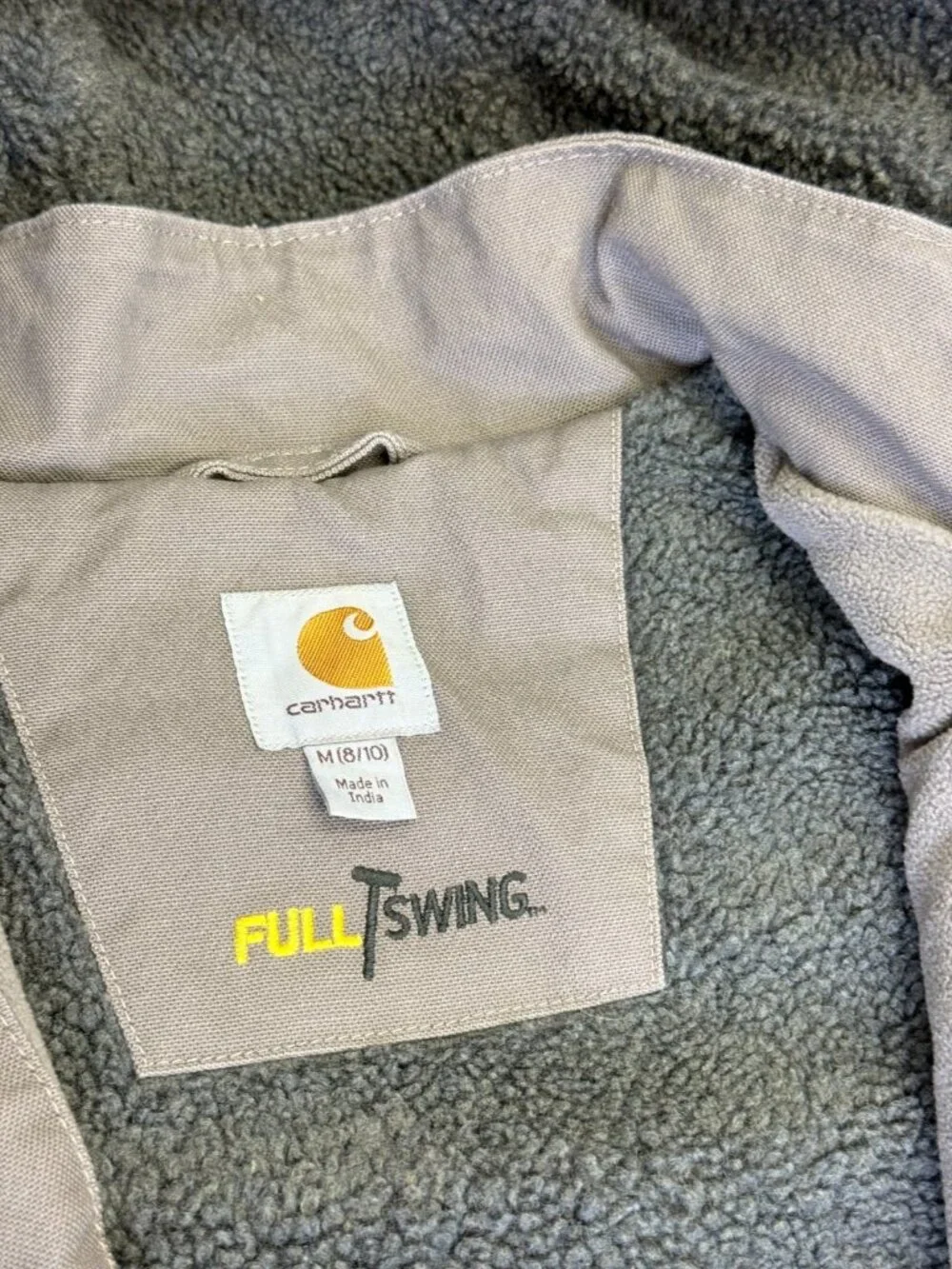 Carhartt Canvas Jacket Youth Childrens Medium 8 10 Caldwell Sherpa Lined Hooded